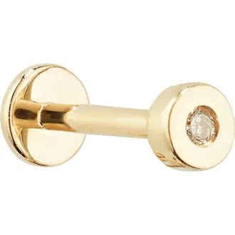 Monica Vinader Single Flat Back Stud in Yellow Gold at Nordstrom
