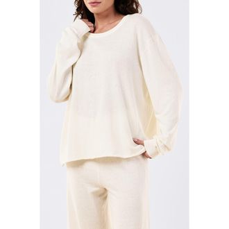 Papinelle Sleepwear Cotton Knit Sweater in Soft Cream at Nordstrom, Size Xx-Large