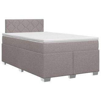 vidaXL Letto Box Spring Con Materasso Tortora 120 X 190 Cm Tessuto Vidaxl