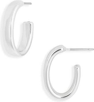 Nordstrom Rack Demi-Fine Oval Hoop Earrings in Silver at Nordstrom Rack