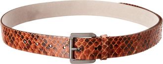Brunello Cucinelli Snake-Embossed Leather Belt