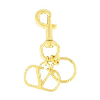 Valentino Garavani Keychains, female, Yellow, ONE SIZE, VLogo Signature Metal Bag Charm