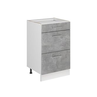 Vicco Mueble Bajo De Cocina R-line, Hormig&oacute;n/blanco, 50 Cm Sin Encimera, Vicco