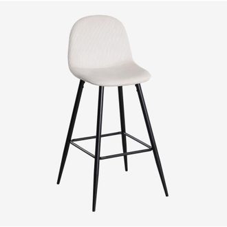 Sklum Sklum - Pack De 4 Taburetes Altos En Pana Glamm Beige Lino Negro