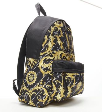 Versace Gianni Signature gold Barocco Virtus Medusa print nylon backpack bag