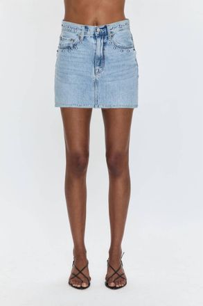 Pistola Denim Skye Studded Denim Mini Skirt In Apollo