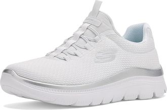 Skechers Summits Plus Womens Shoes White/Silver : 9.5 B - Medium, Textile