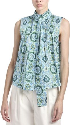 Derek Lam 10 Crosby Allie Sleeveless Bow Blouse