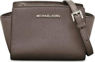 Michael Kors Selma leather crossbody - women - Calf Leather/Nylon - One Size - Grey