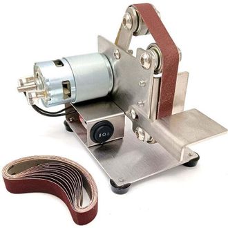 OEM Mini Lijadora De Banda El&eacute;ctrica Multifuncional, Pulidora De Bricolaje, Afilador De Bordes (plata, Tipo 1)