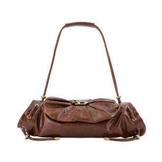 Diesel Tassen, Dames, Bruin, ONE Size, Leer, Scrunch-D Small Shoulder Bag