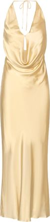 Rotate Fluid Draped Maxi Dress Crafted from Recycled Chiffon