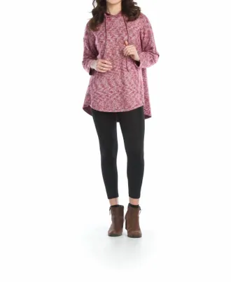 Papillon Heathered Oversized Tunic With Pockets In Burgundy