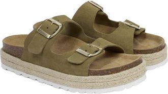 Celtic & Co. Double Buckle Sandal in Khaki at Nordstrom, Size 10