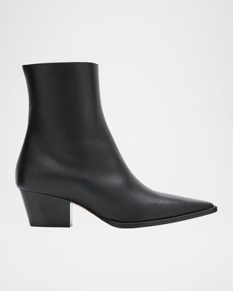 Manolo Blahnik Aliera Leather Booties