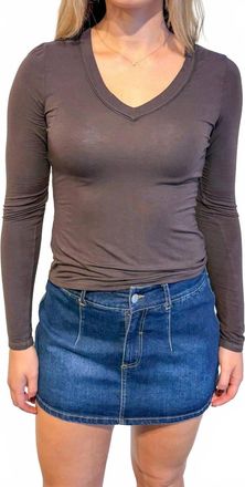 Bloomingdale's Solace V-Neck Tee In Brown