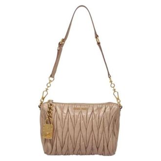 Miu Miu Tweedehands leren schoudertassen - Dames - Vintage Schoudertas - Roze - ONE Size - Leer - Vintage
