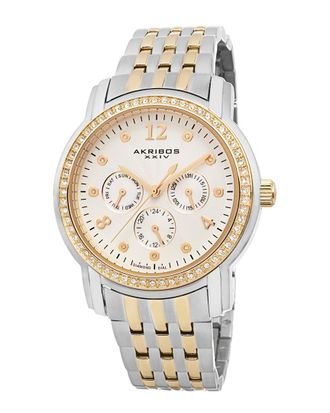 Akribos XXIV Akribos Xxiv Womens Stainless Steel Diamond Watch
