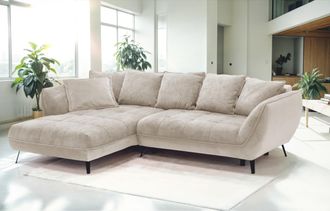 Exxpo Sofa Fashion Ecksofa »Midway mit einfacher Easy-Lift-Bettfunktion, bodenfrei und modern« inkl. Bettfunktion und praktischem Bettkasten, L-Form
