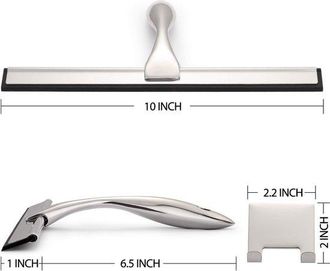 OEM Raspador De Ducha Multifuncional. Apto Para Puertas De Ducha, Ba&ntilde;os, Ventanas Y Ventanillas De Coche. Acero Inoxidable, 25,4 Cm
