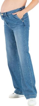 Cache Coeur Kelly Wide Leg Maternity Jeans in Mid Blue at Nordstrom, Size Xx-Large