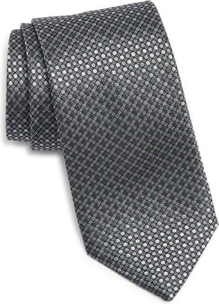 Canali Geometric Silk Tie in Grey at Nordstrom