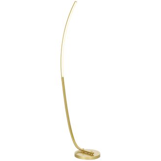 HOMCOM Floor Lamp with LED Strip - Standing Lamp for Living Room - Gold Tone | TJ Hughes
