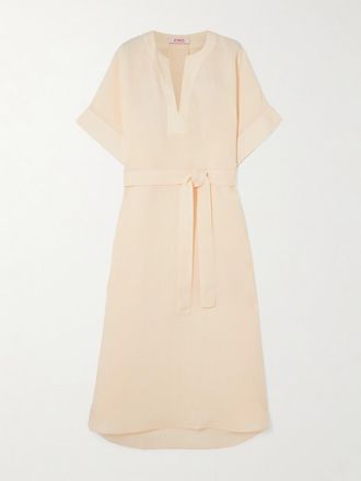 Eres Caftano In Lino Con Cintura Bibi - Neutri