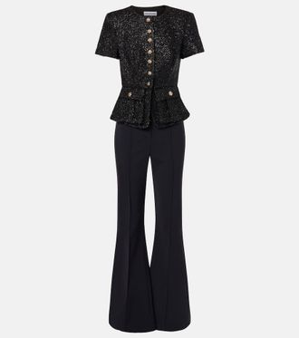 Self Portrait Boucl&eacute; jumpsuit