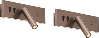 QAZQA Qazqa Juego De 2 Apliques Modernos Bronce Oscuro Ajustables Con
