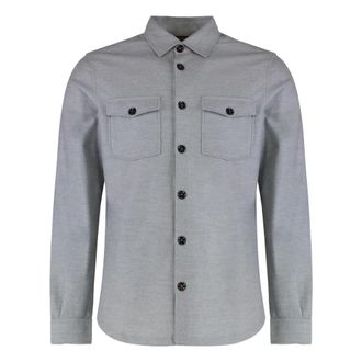 Moorer Katoenen overhemd - Heren - Casual Overhemden - Grijs - M - Katoen - Overhemden