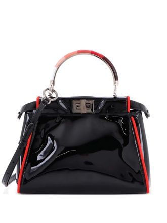 Fendi Resin Handle Peekaboo Bag Patent Mini satchel - Nero