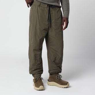 Moncler Olive green trousers in technical fabric