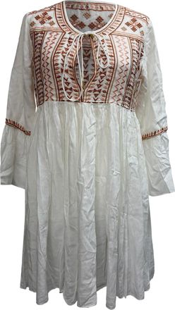 Melissa Odabash Natalia Embroidered Mini Dress in White Cotton