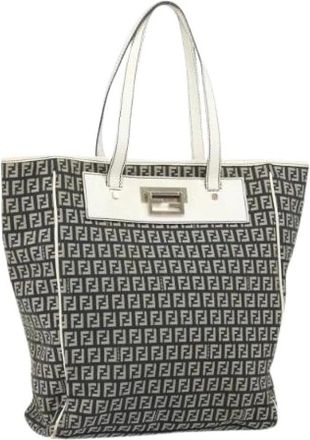 Fendi Pre-owned Tote Bags, female, Black, Size: ONE SIZE Pre-owned Canvas Tote Bag