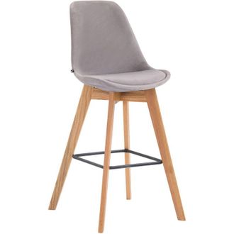 Clp Sgabello Alto Scandinavo Metz In Velluto grigio natura