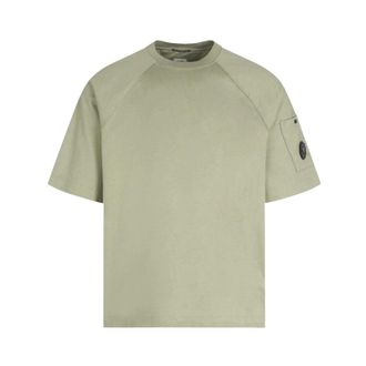 C.P. Company 30/2 Heavy Cotton Lens T-Shirt - male - C.P. Company - T-Shirts - Green - XL - Tops