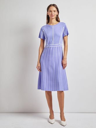 Misook Contrast Stripe A-Line Soft Knit Dress - Modern Fit