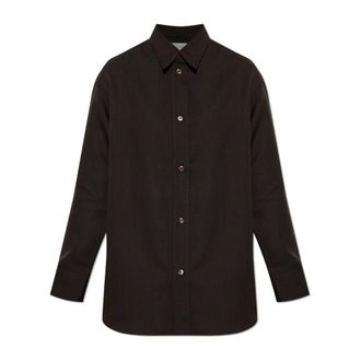 STUDIO NICHOLSON Overhemden, Dames, Bruin, 2Xl, Wol, Rouen Shirt