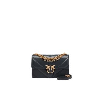 Pinko Mini Love Bag One - Dames - Schoudertassen - Grijs - ONE Size - Katoen - Tassen
