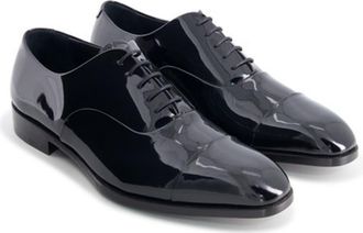 Anthony Veer Genoa Cap-toe Oxford in Onyx Shine Black Leather at Nordstrom, Size 10.5
