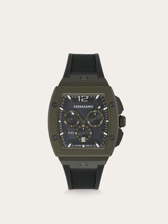Ferragamo Men F-80 tonneau watch Green