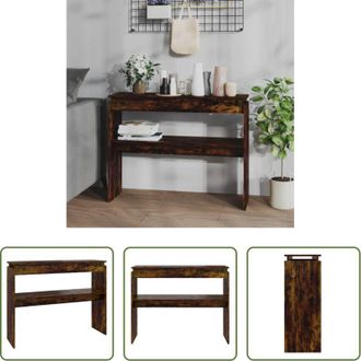 vidaXL Tavolino in legno - Tavolino Consolle Rovere Fumo 102x30x80 cm in Legno Multistrato