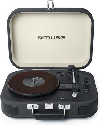Muse Giradischi stereo in vinile a 3 velocit&agrave; 33/45 / 78t con bluetooth - mt201dg - muse