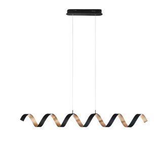 Luce-Ambiente-Design Helix suspension in Black and Gold Aluminum 30w Warm Light 120 Cm
