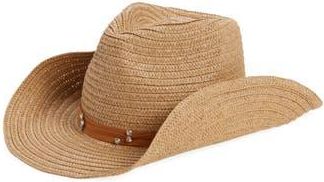 Melrose and Market Rhinestone Band Cowboy Hat in Natural at Nordstrom Rack