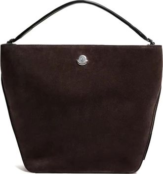 Moncler Carlo Hobo - Dames - Handtassen - Bruin - ONE Size - Leer - Tassen