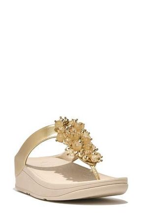 FitFlop Fino Bauble Bead Flip Flop in Platino at Nordstrom Rack, Size 11