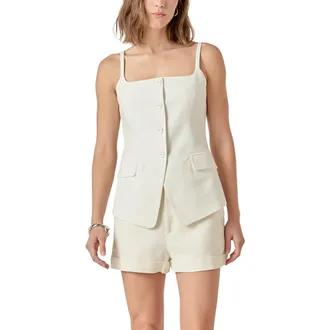 English Factory Cutaway Hem Vest in White at Nordstrom Rack, Size Medium