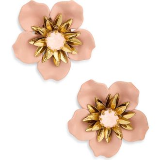 Deepa Gurnani Aurelien Beaded Flower Earrings in Dusty Pink at Nordstrom Rack
